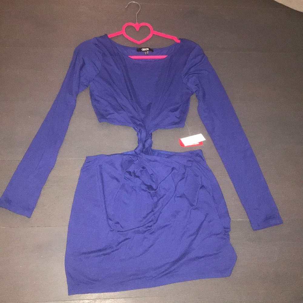 Cut out blue dress